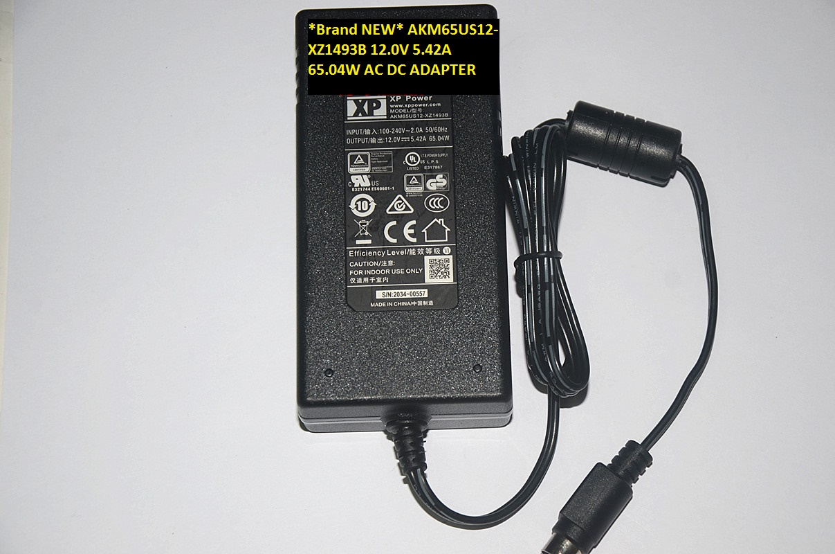 *Brand NEW* AKM65US12-XZ1493B 12.0V 5.42A 65.04W AC DC ADAPTER